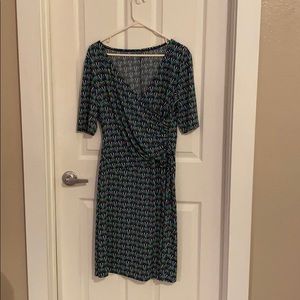 Short sleeve, Wrap-around Dress